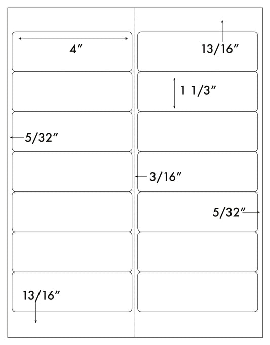 14 UP Labels - 4" x 1 1/3" Address Label for Laser and Inkjet Printers